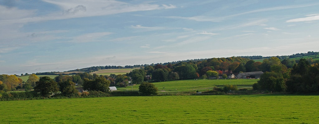 A photo of the countryside in hampshire
